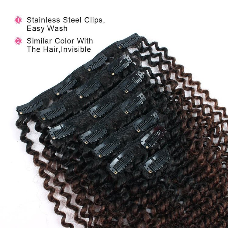 Top grade hair clips near me Virgin curly hair treatment cute girls afro kinky curly clip in hair extensions