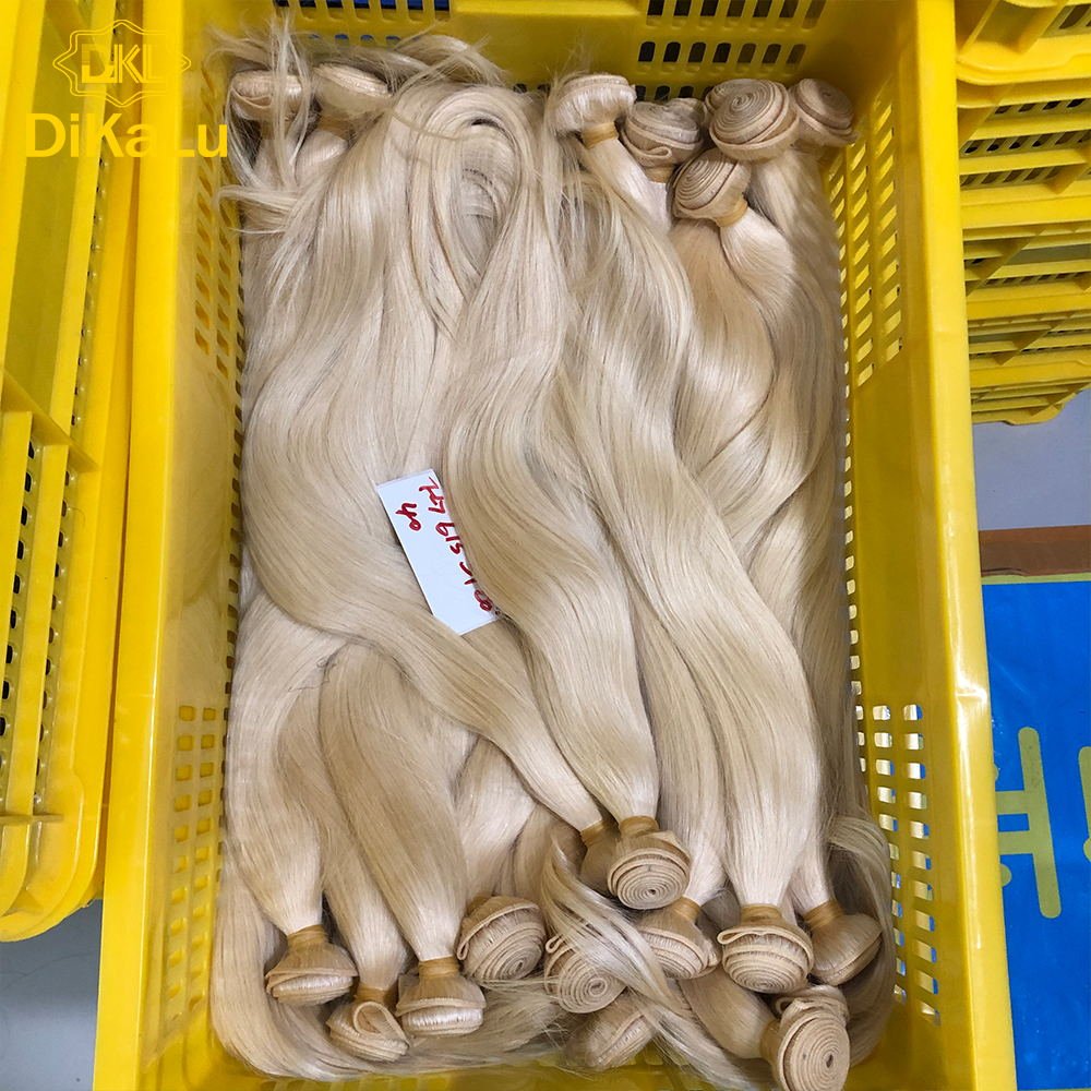 40 Inch 613 Blonde Brazilian Human Hair Extension, 10a Grade Perruque 613 Raw Hair,Virgin Human Blonde Hair Bundles With Frontal