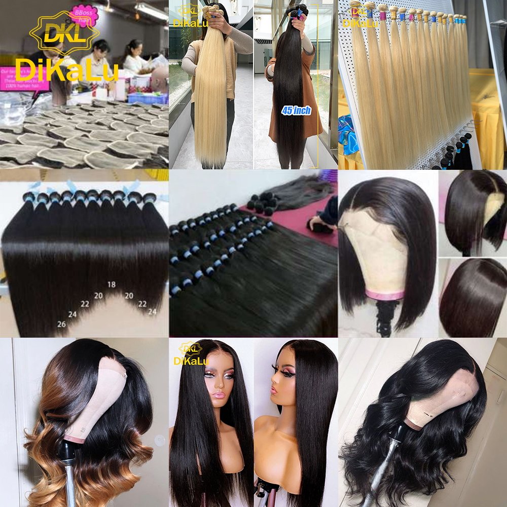 40 Inch 613 Blonde Brazilian Human Hair Extension, 10a Grade Perruque 613 Raw Hair,Virgin Human Blonde Hair Bundles With Frontal