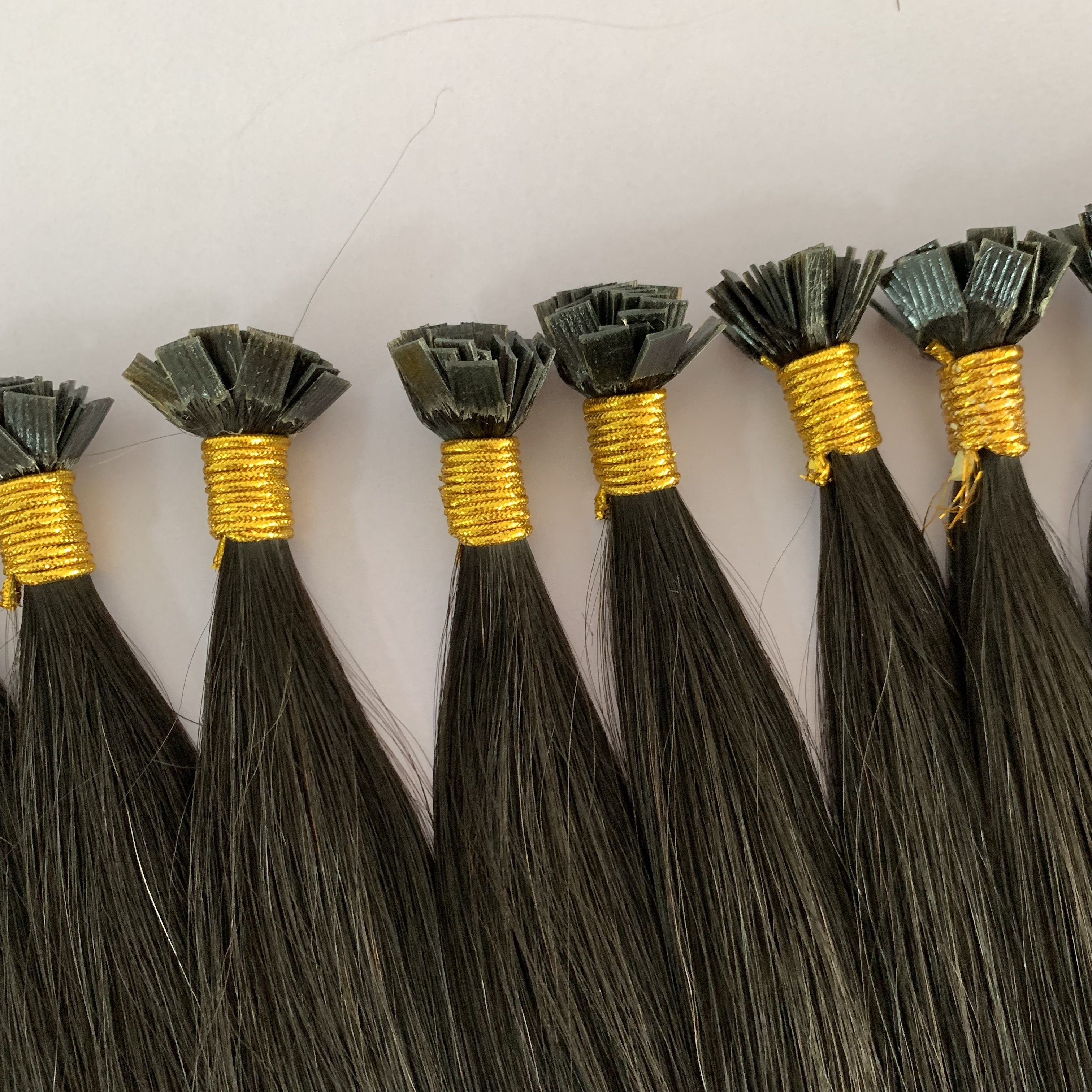 Flat TIP Pre bonded European natural black 0.5cm*0.5cm Flat Tip Hair Extensions Virgin Keratin Human Extensions Double Drawn