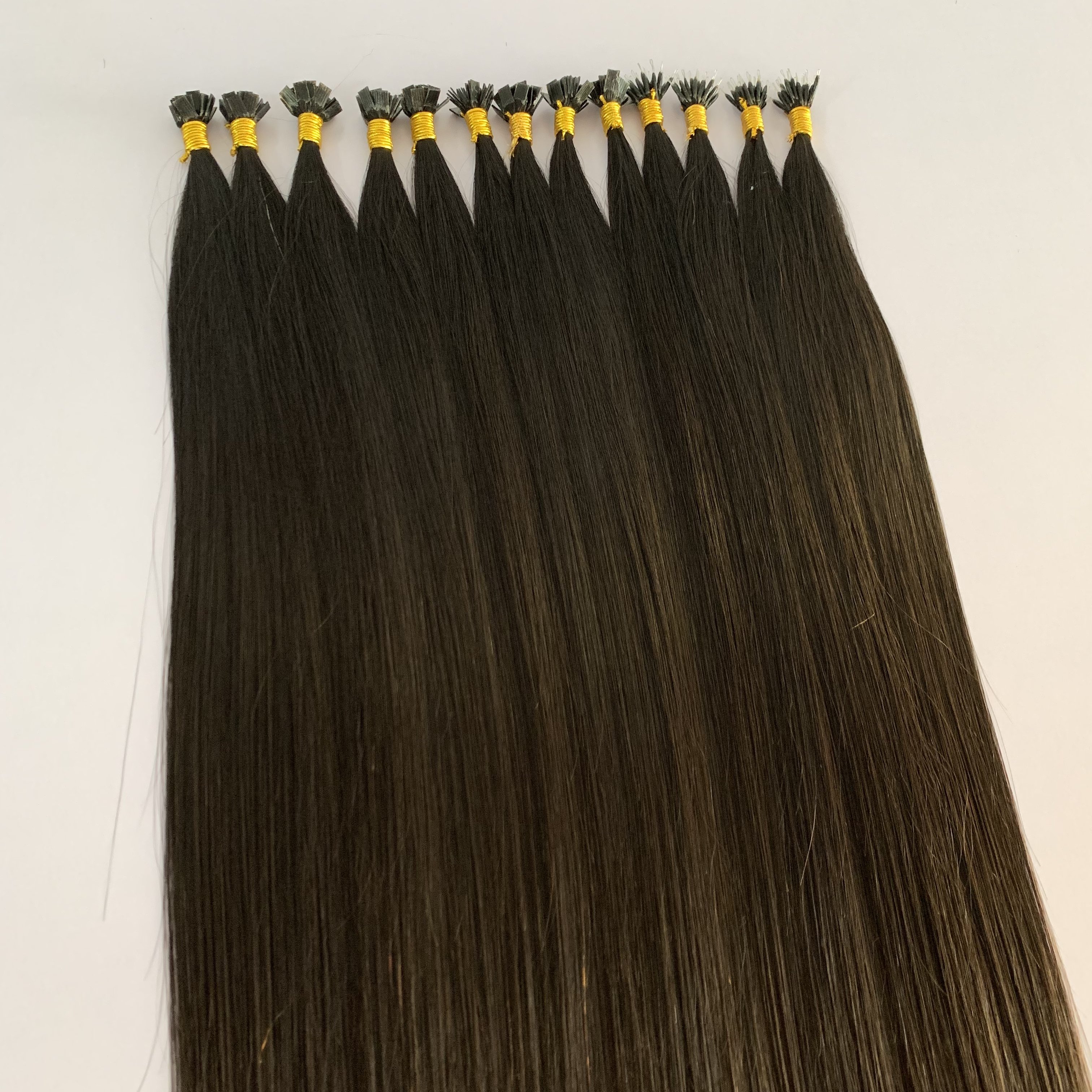 Flat TIP Pre bonded European natural black 0.5cm*0.5cm Flat Tip Hair Extensions Virgin Keratin Human Extensions Double Drawn