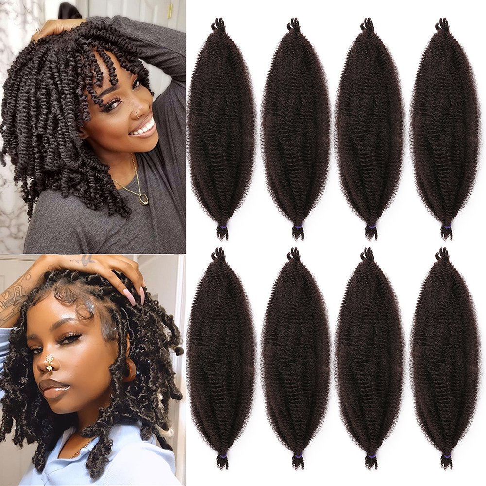 AliLeader 16 24 Inch African Marley Hair Crochet Braids Hair Fluffy Separate Springy Afro Twist Up Hair Extensions