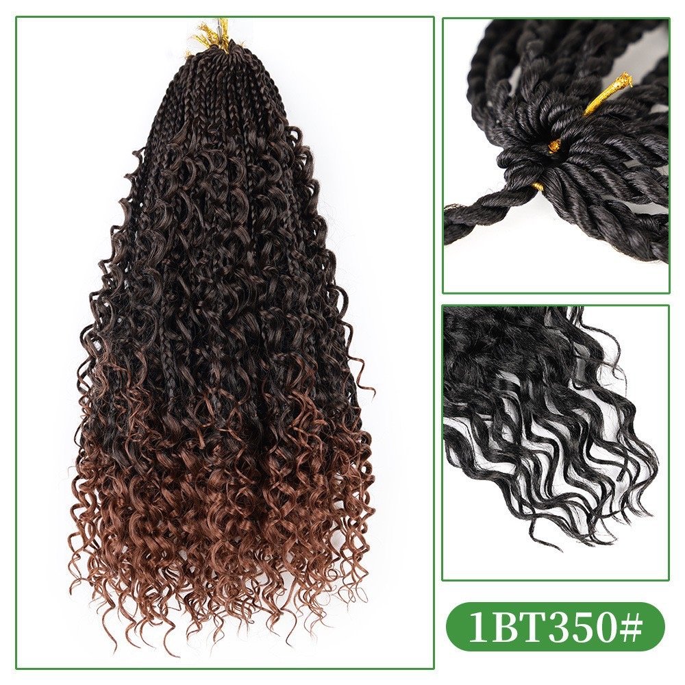 Boho Box Braids Crochet Hair Bohemian Crochet Box Braids with Curly Ends Messy Pre-looped Hippie Braids Synthetic Crochet Hair