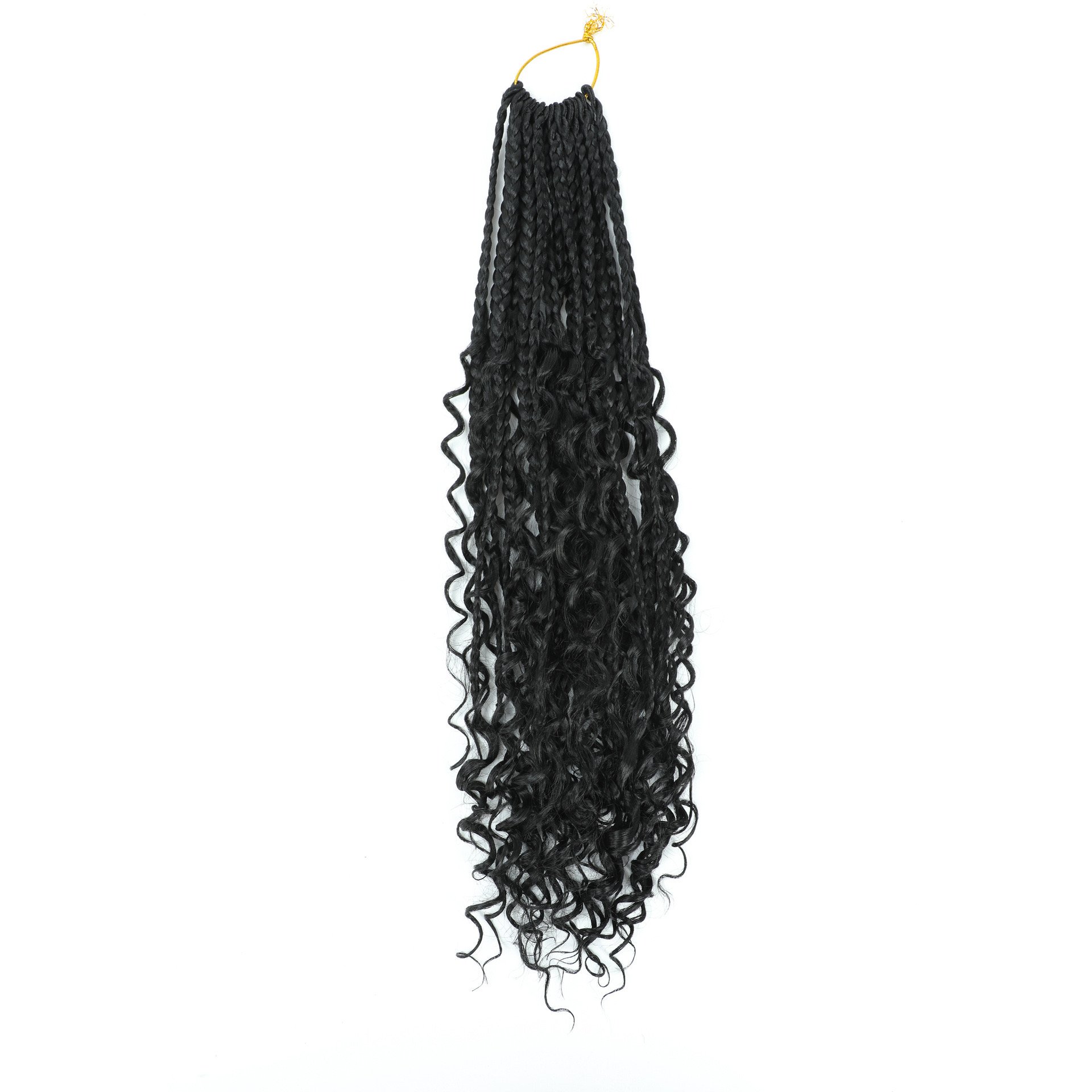 Boho Box Braids Crochet Hair Bohemian Crochet Box Braids with Curly Ends Messy Pre-looped Hippie Braids Synthetic Crochet Hair