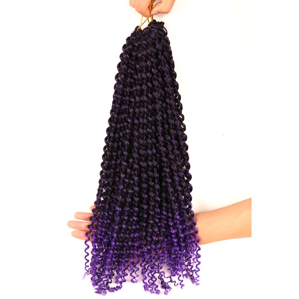 Passion Twist Hair Braids black brown blonde three tone Water Wave Synthetic Crochet Braiding Hair for Long Bohemian Locs