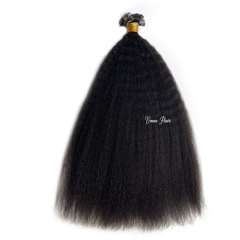 Vmae Indian Raw Factory Natural Black 3A 3B 3C Afro Kinky Deep Curly 100g K Flat I Stick U Nail Tip Remy Human Hair Extensions