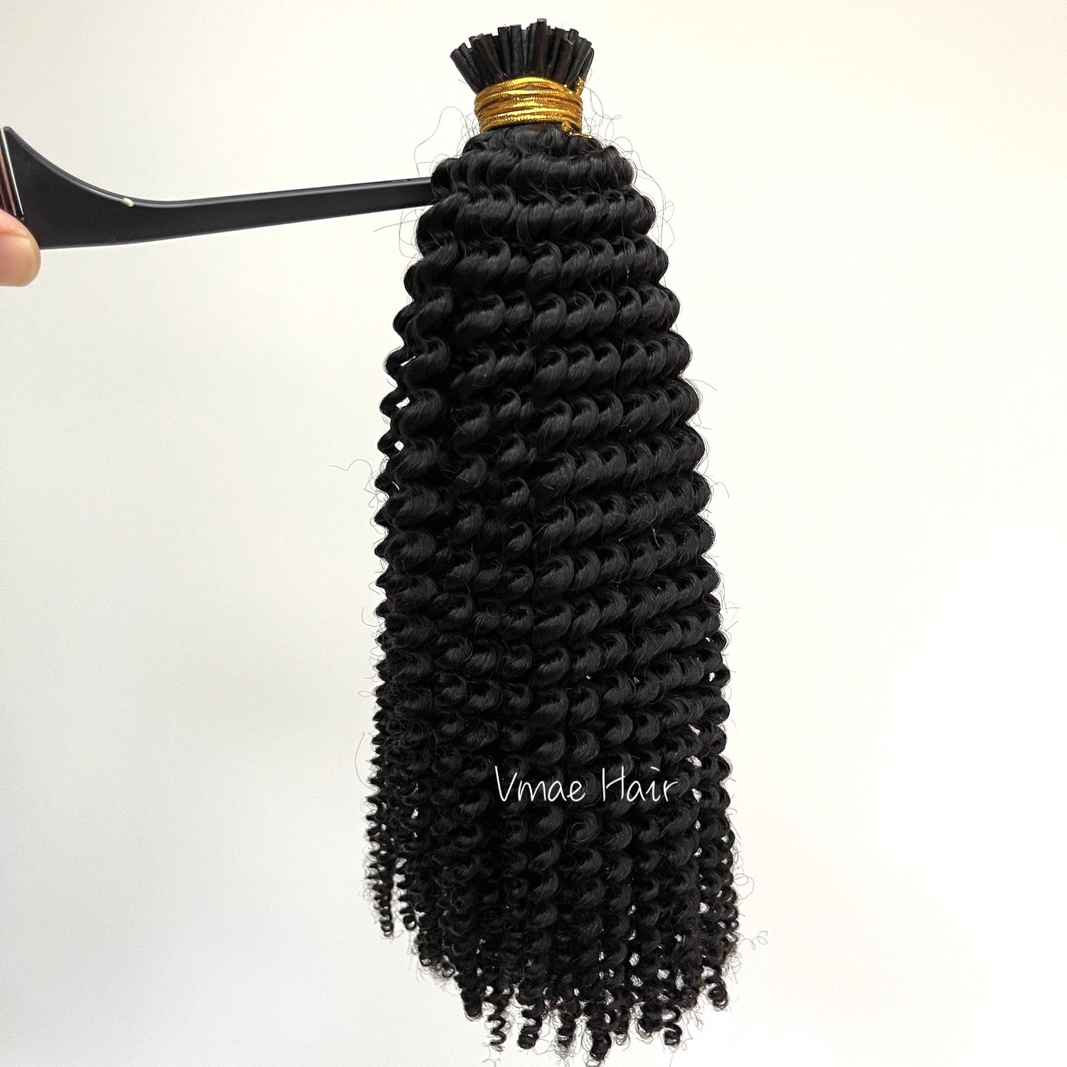 VMAE Wholesale Mongolian Afro Kinky Full Cuticle Aligned Deep Curly Virgin Remy Human Hair Extensions with U Flat I Tip