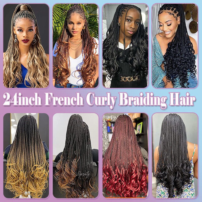 New hot sale packaging 3X french curls spiral curl hair extension wavy braiding hair luxury silky curl braids Popular style