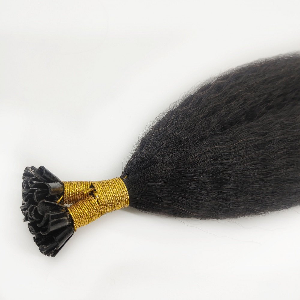 Best Quality Natural Double Drawn Raw Virgin Remy Kinky Straight Keratin Nail U Tip Human Hair Extension