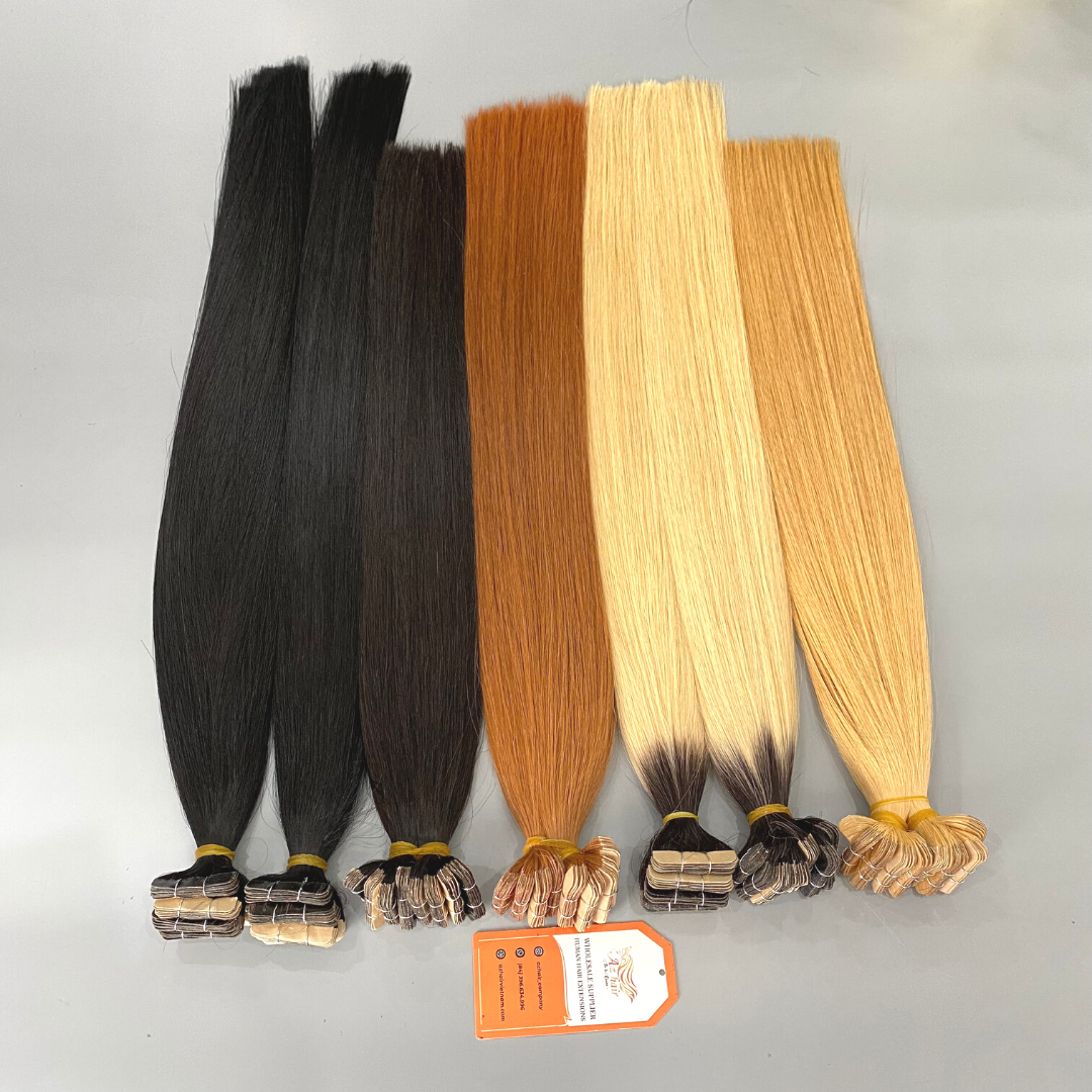 Wholesale Raw Tape In Hair Extensions Remy Double Drawn 100% Russian Human Tape In Hair Vietnamese Raw