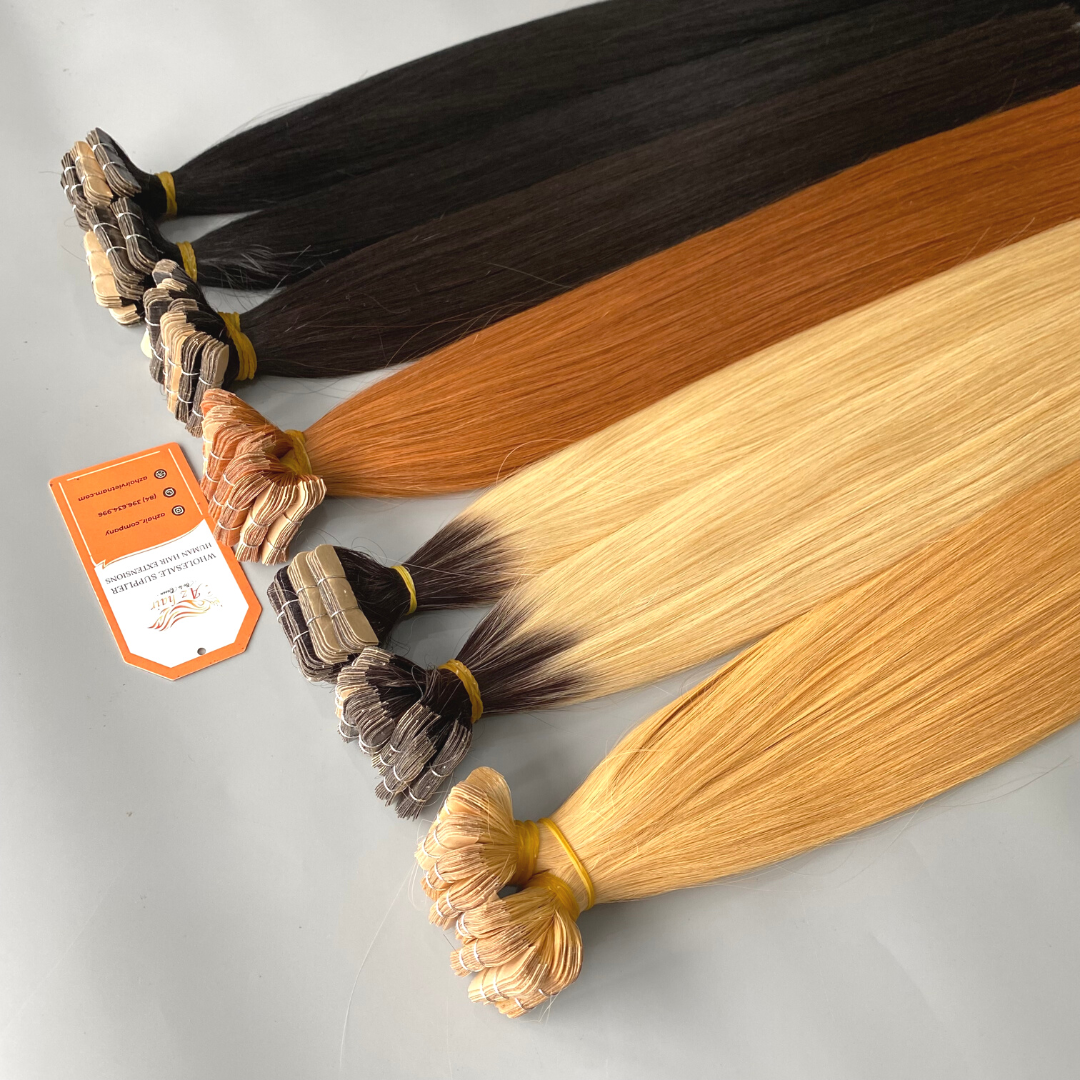 Wholesale Raw Tape In Hair Extensions Remy Double Drawn 100% Russian Human Tape In Hair Vietnamese Raw