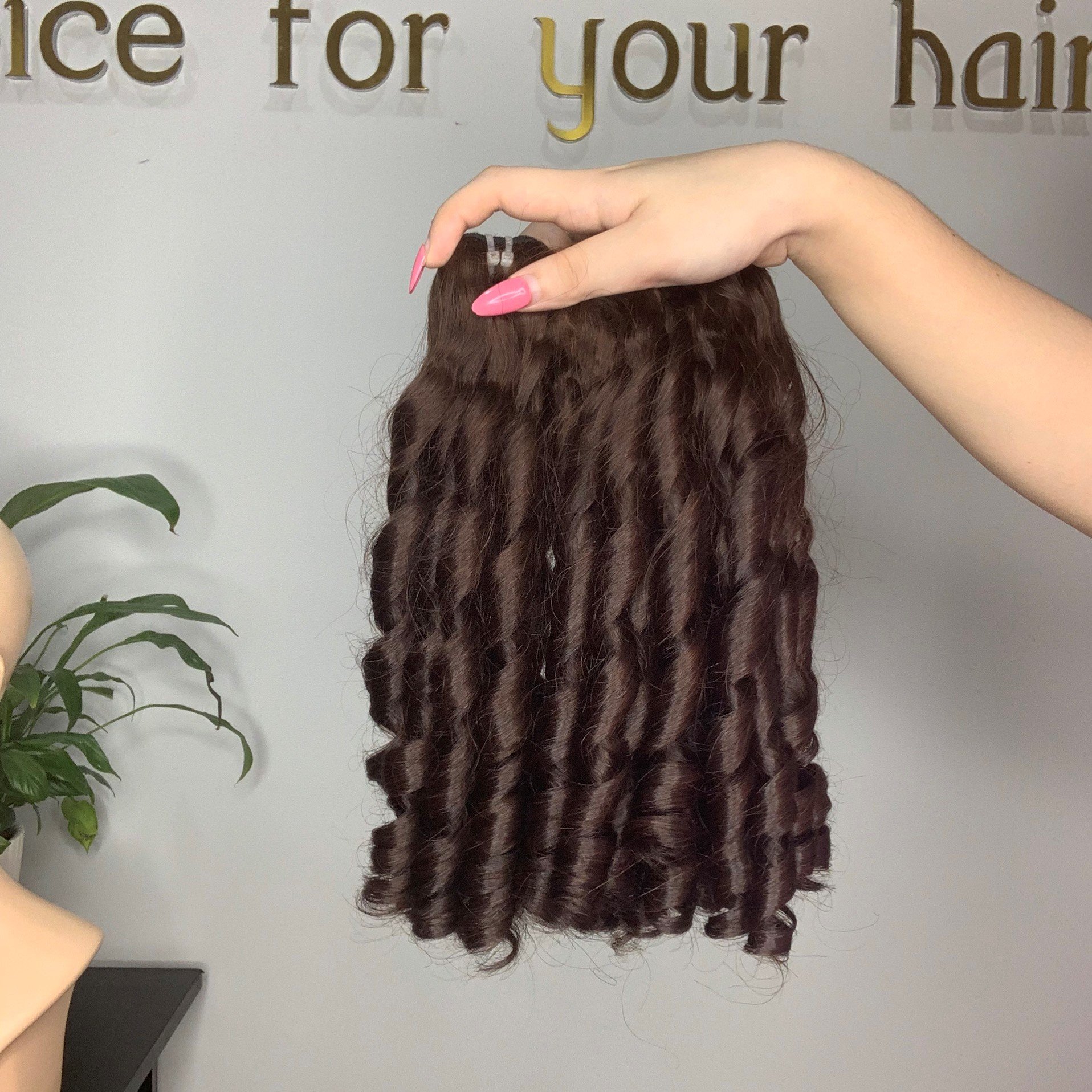 Ready to ship double draw bouncy curly Vietnamese hair bundles with closure100% human hair bundles Genius Weft