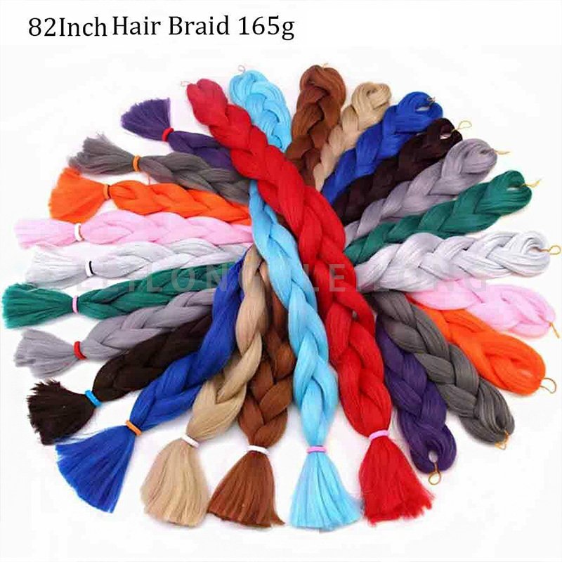 Wholesale Yaki Jumbo Braiding Hair 82'' 165g African Crochet Braids Easy Stretched Synthetic Hair Heat Resistant hair extension