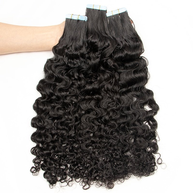 Wholesale Raw Tape in Brazilian Hair Extension 12a Grade Raw Virgin Remy Kinky Curly Tape Ins Hair Extensions 100human Hair