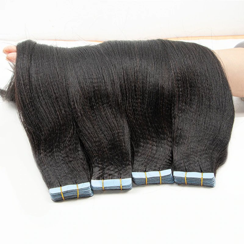 Wholesale Raw Tape in Brazilian Hair Extension 12a Grade Raw Virgin Remy Kinky Curly Tape Ins Hair Extensions 100human Hair