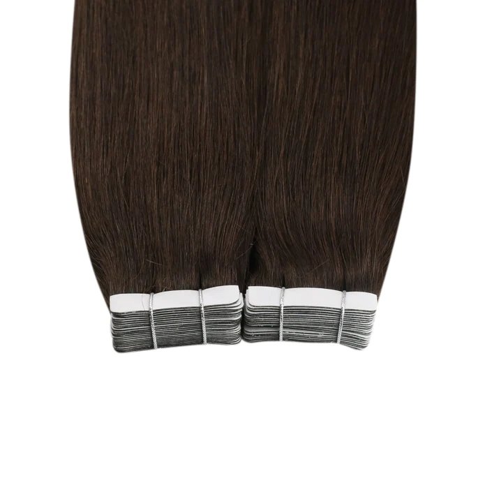 Wholesale 12A Virgin Hair Natural Brown Color European Cabello Humano Natural Invisible Tape In Human Hair Extensions