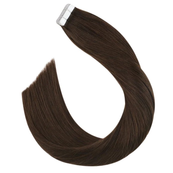 Wholesale 12A Virgin Hair Natural Brown Color European Cabello Humano Natural Invisible Tape In Human Hair Extensions
