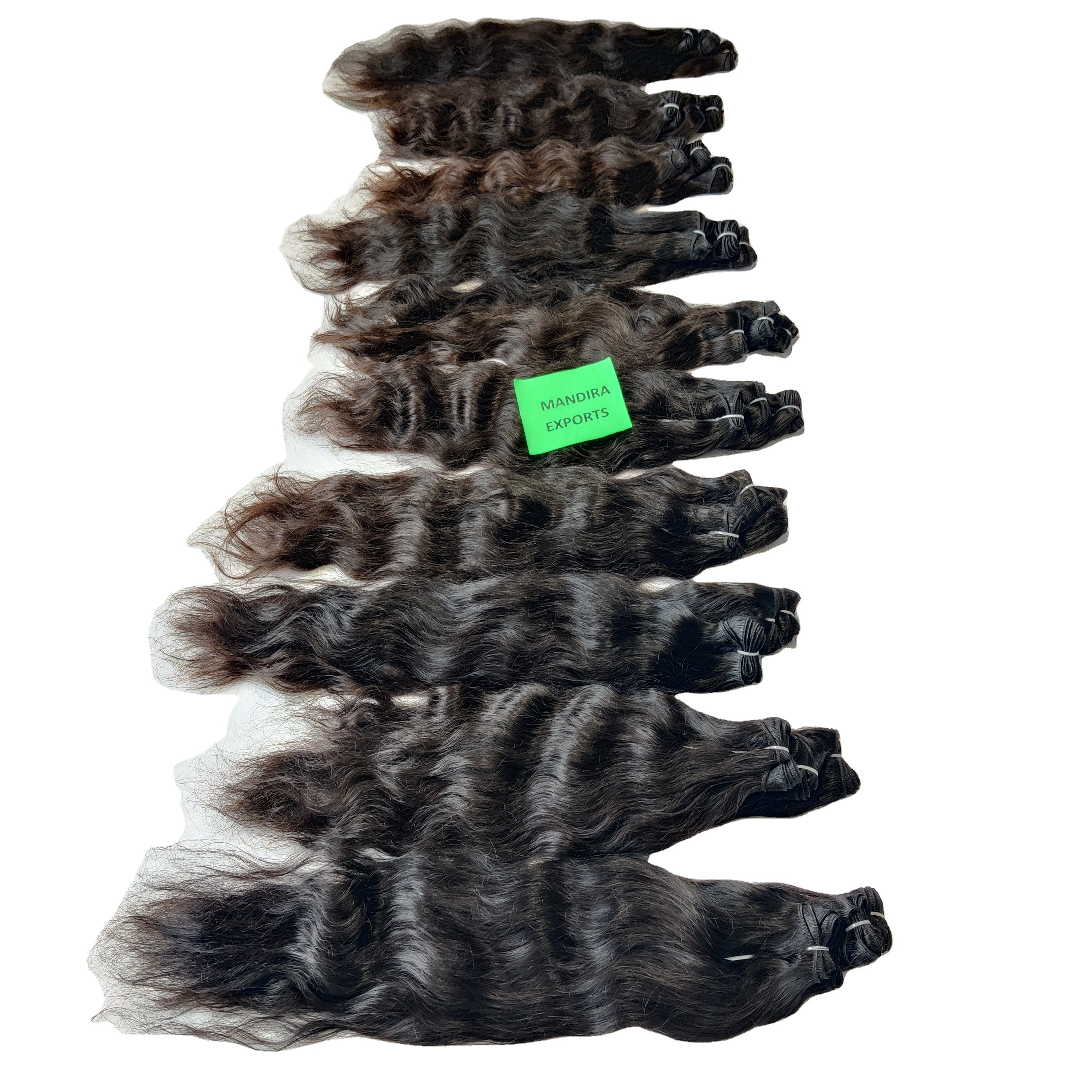 100% Unprocessed raw virgin wholesale natural bundle black color long wavy vendor temple human hair extensions
