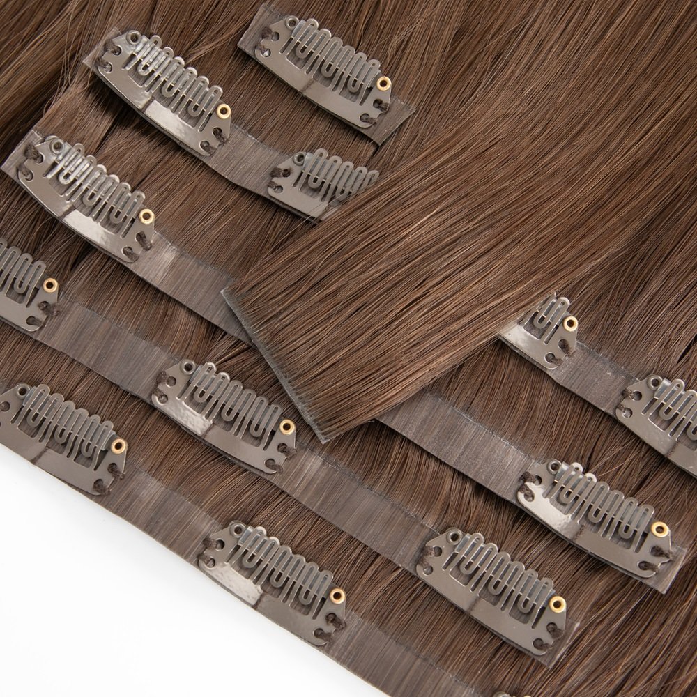 Wholesale Invisible Seamless 100% Human Injection Clip in Hair Extension 100 human hair Clip In Human Hair Cuticle Aligned