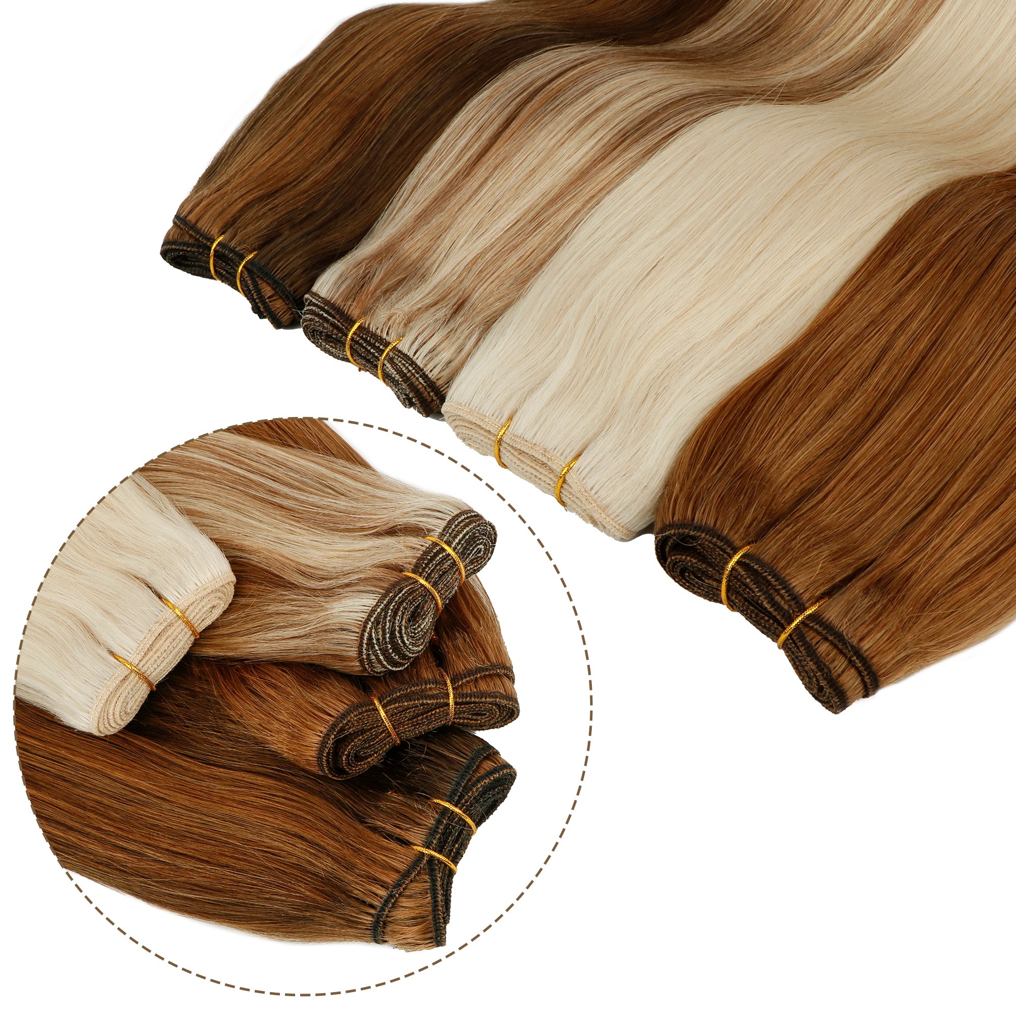 Wholesale Virgin Cuticle Aligned Double Drawm Human Hair Weft Russian 13A Can Be Cut Hair Weft Extension