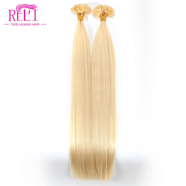 Ruili Popular In Europe Factory Wholesale keratin double drawn U tip Russian hair Human Hair Extension