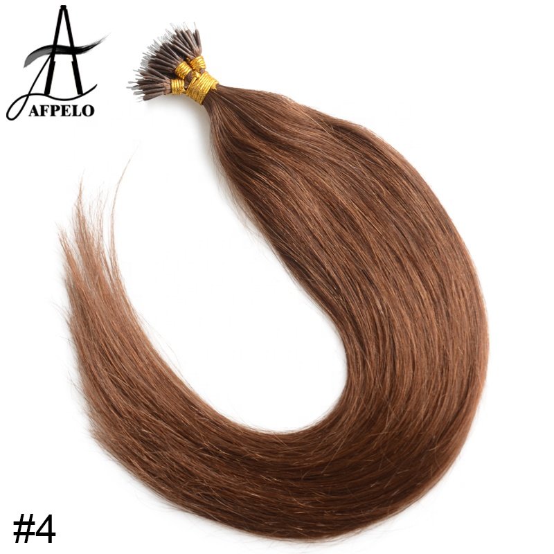 Iron Wire Nano Bead/Nano Link/Nano Tip Human Hair Extension Silky Straight Pre bonded Nano Ring Remy Hair Extension
