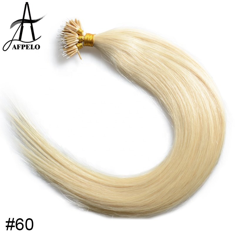 Iron Wire Nano Bead/Nano Link/Nano Tip Human Hair Extension Silky Straight Pre bonded Nano Ring Remy Hair Extension