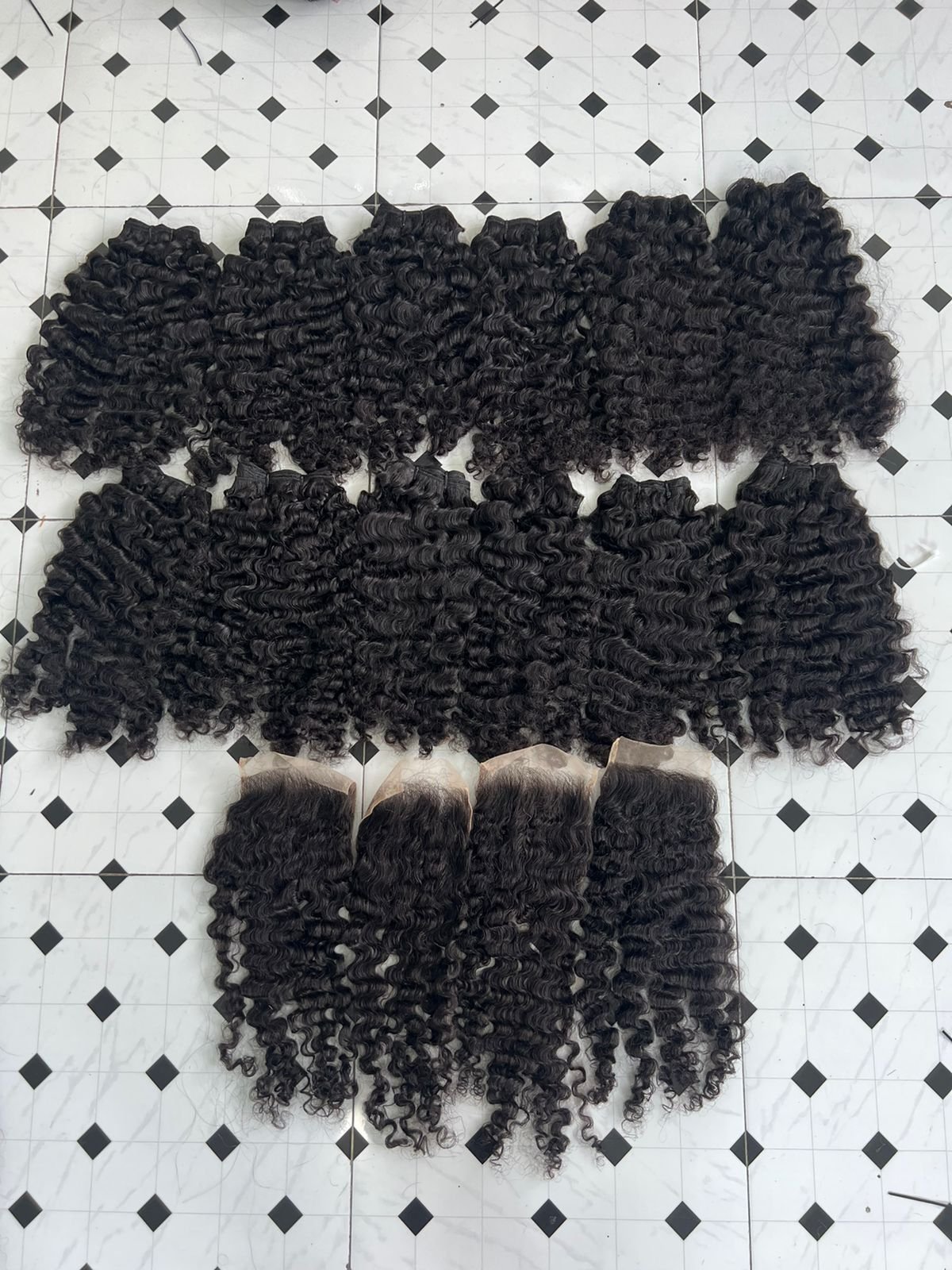 Customer Order Sample 12A Grade Burmese Curly Raw Virgin Cuticle Aligned Vietnamese Human Hair Extensions, no synthetic hair