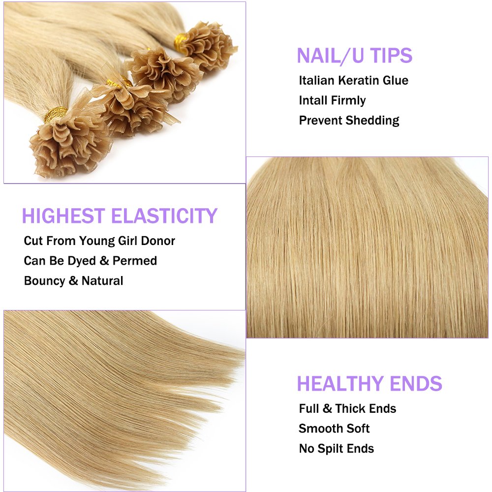 virgin itips u i flat tip nano rings microlink hair extensions Prebonded keratin human hair extension vendor double drawn