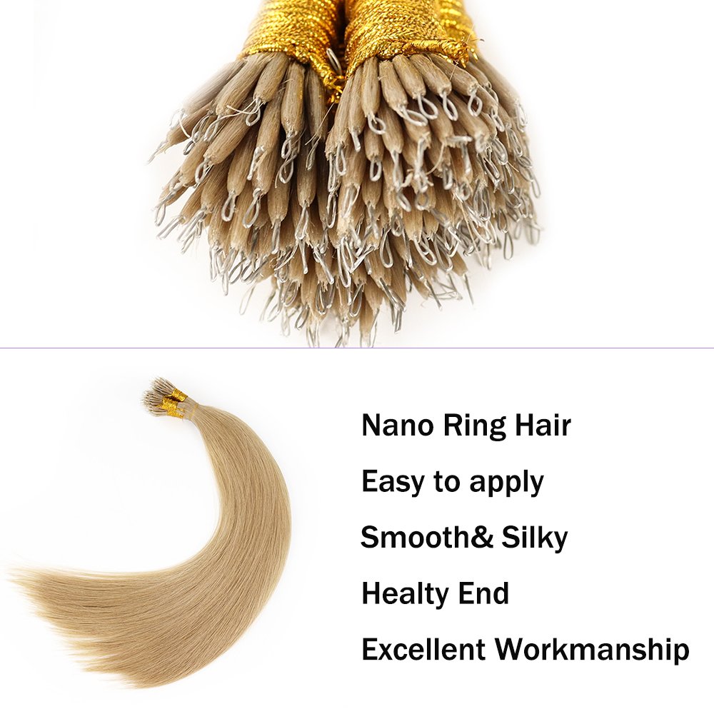 virgin itips u i flat tip nano rings microlink hair extensions Prebonded keratin human hair extension vendor double drawn