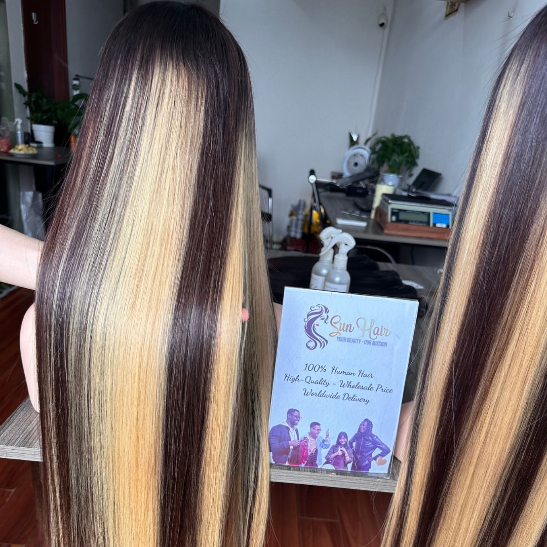 Sun Hair Company Wholesale Hot Trendy HD Lace Front Wig Piano Color 26 Inch Closure 2x4 2x6 Vietnamese Human Hair Extensions