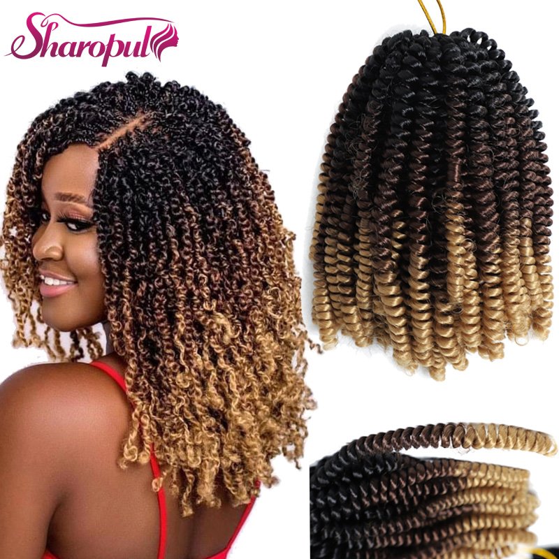 attachment for Black woman 8inch 12inch afro kinki curly spring twist hair braiding crochet hair