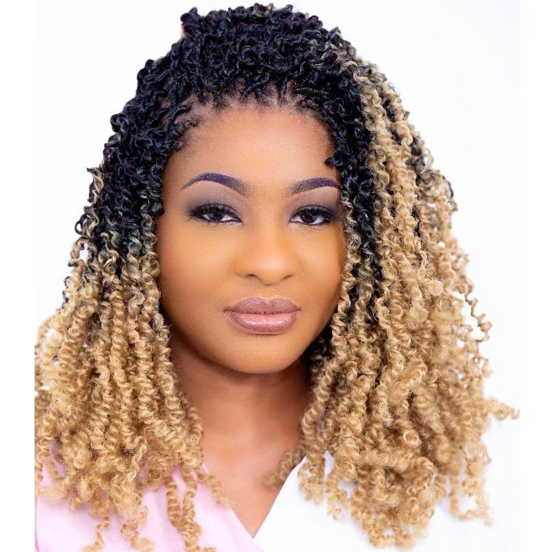 attachment for Black woman 8inch 12inch afro kinki curly spring twist hair braiding crochet hair