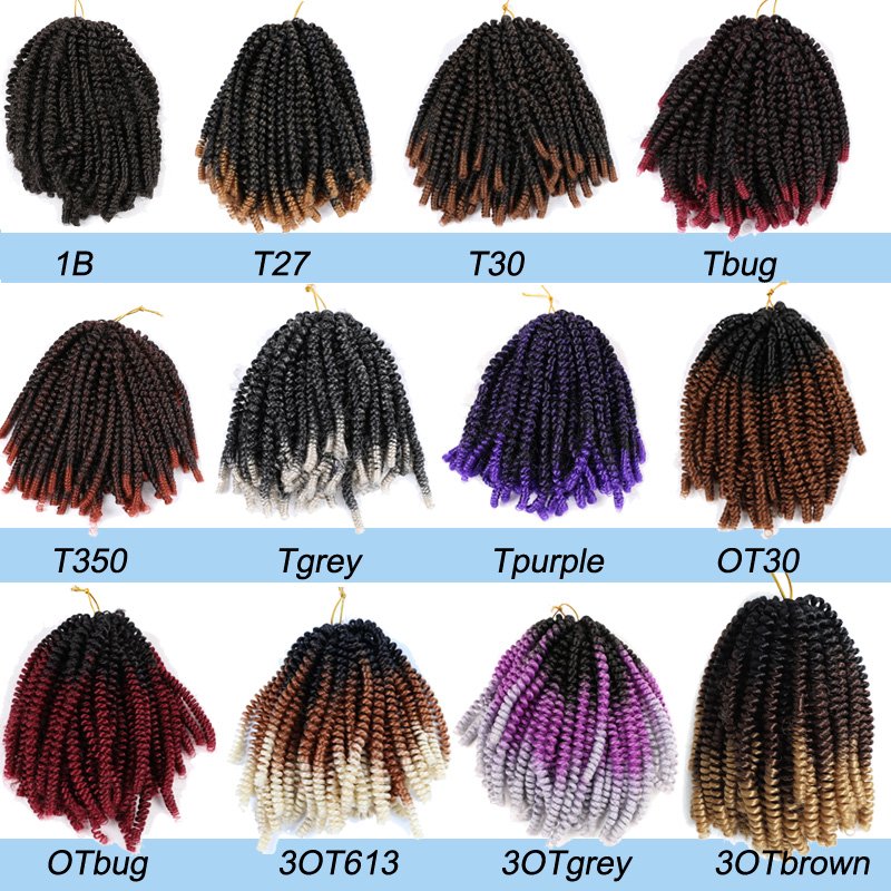 attachment for Black woman 8inch 12inch afro kinki curly spring twist hair braiding crochet hair