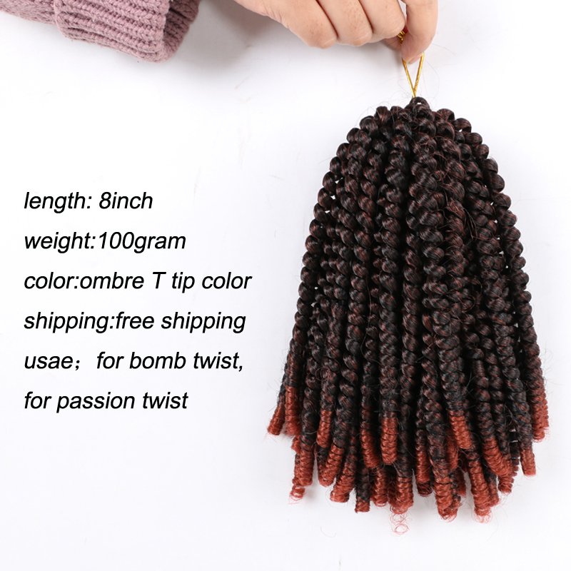attachment for Black woman 8inch 12inch afro kinki curly spring twist hair braiding crochet hair