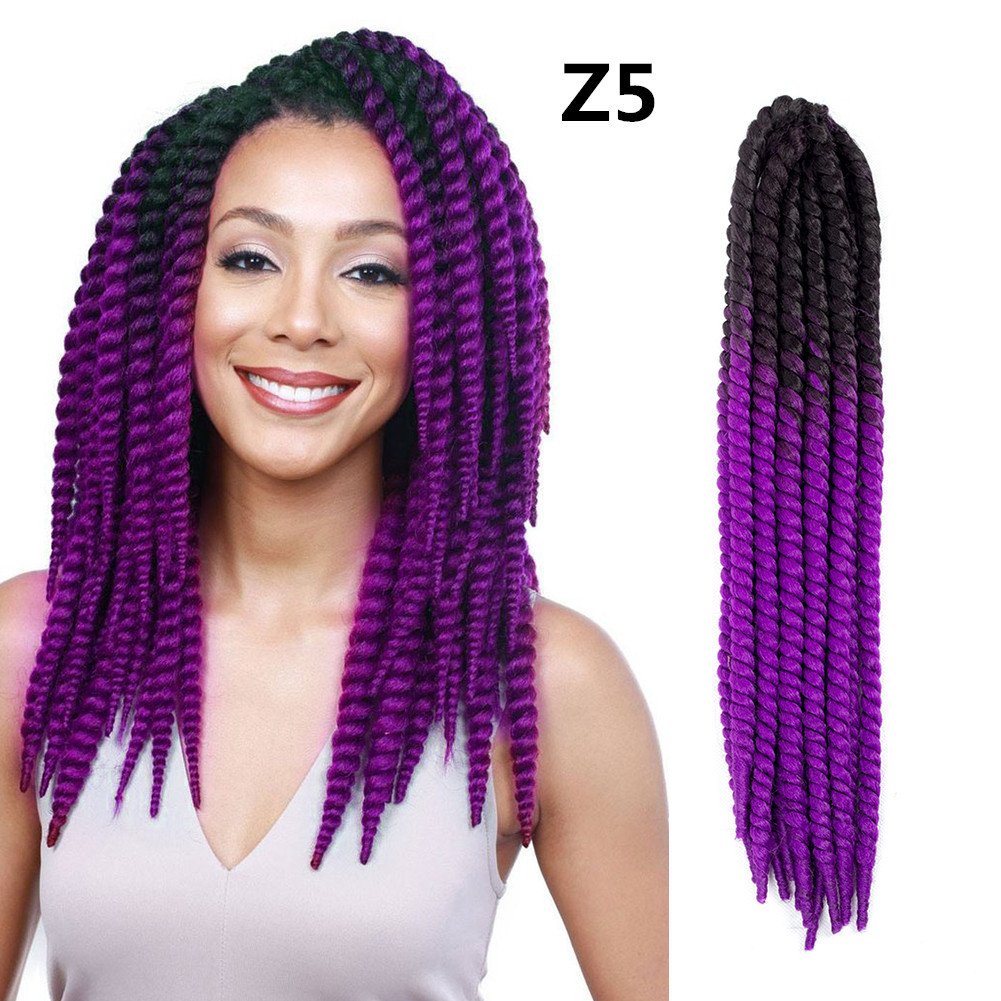24 inch Dreadlock Extensions Ombre Black and Purple 20pcs Synthetic Dreads Reggae Handmade Braiding Hair with Dreads Cov