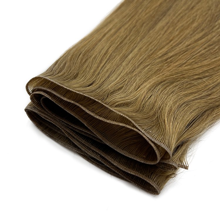 Genius weft human hair extension cuticle aligned hair double drawn medium brown genius weft hair extension