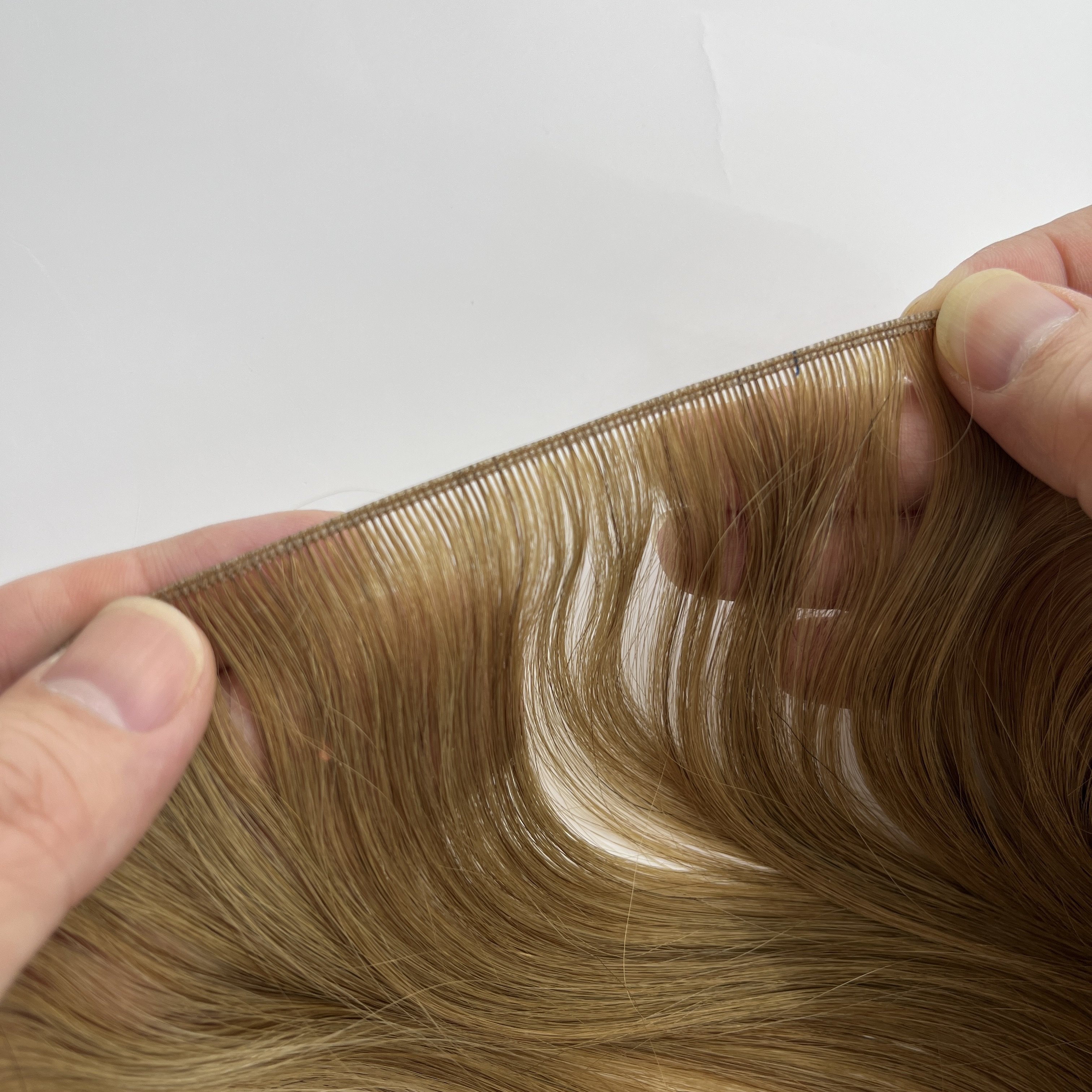 Genius weft human hair extension cuticle aligned hair double drawn medium brown genius weft hair extension