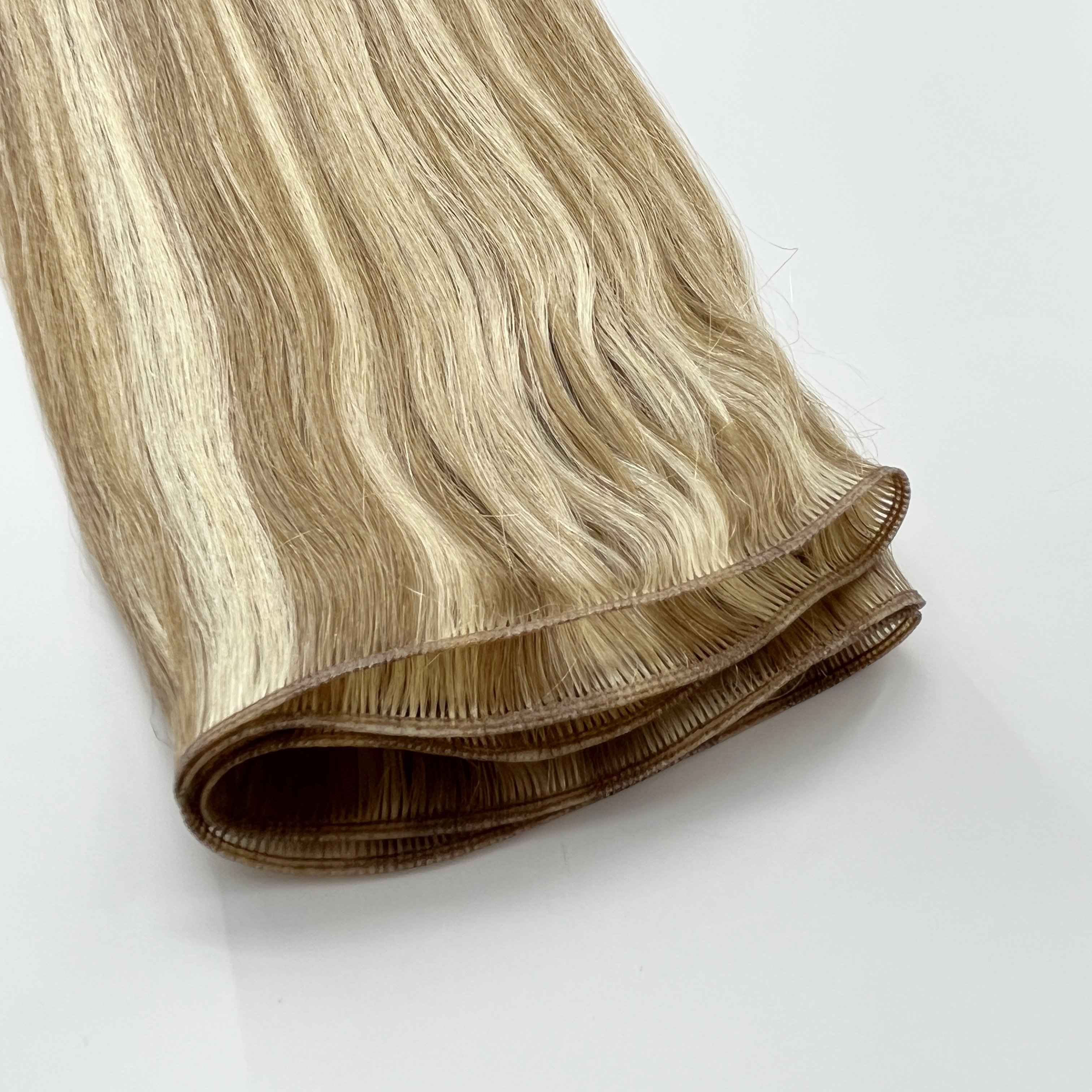 Genius weft human hair extension cuticle aligned hair double drawn medium brown genius weft hair extension