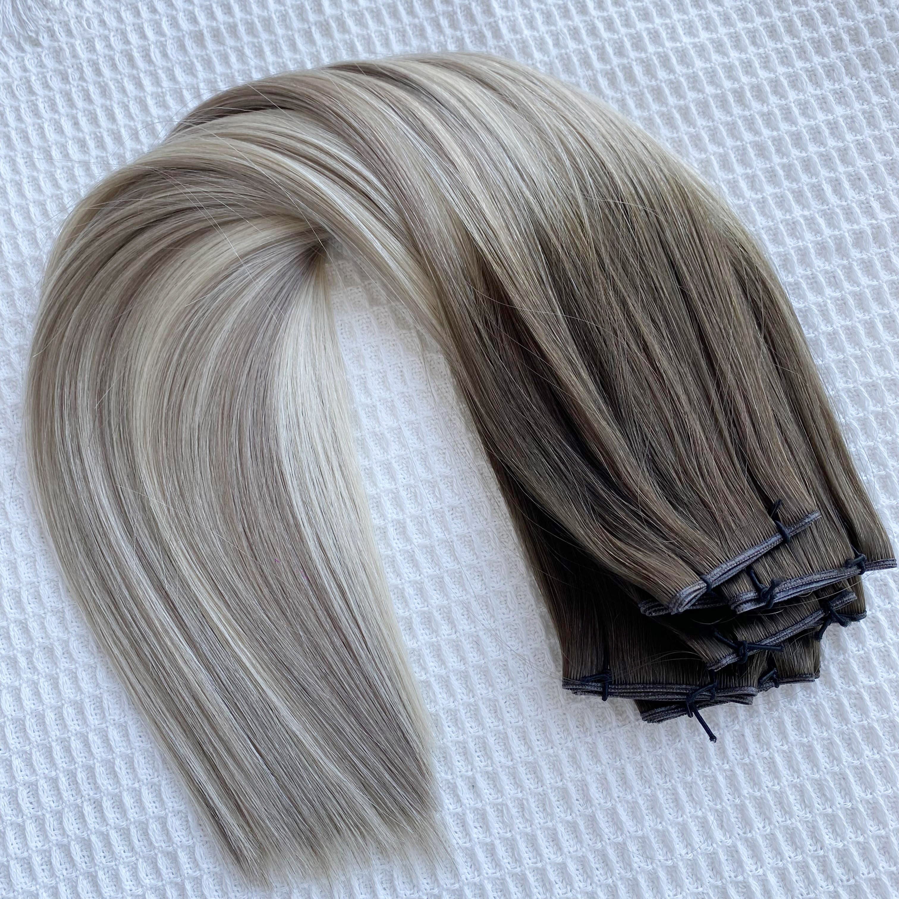 Top quality tight and thin Genius Hair Weft 100% Russian human hair extensions