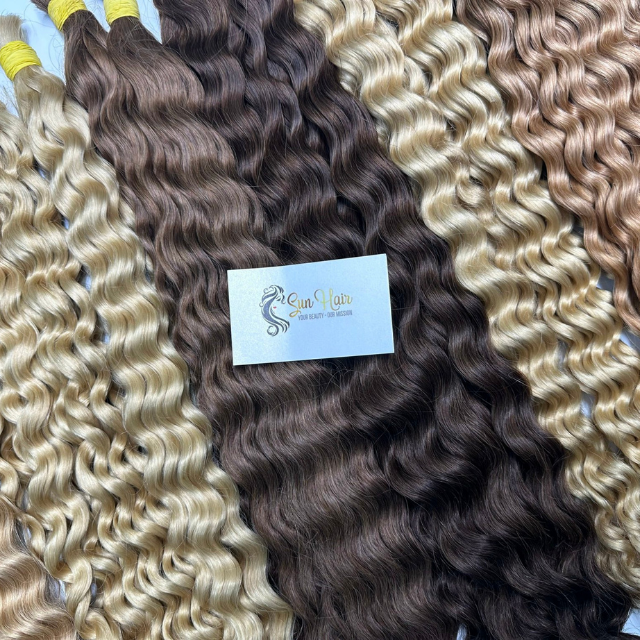 Wholesale Hot Trending Deep Curly With Many Colors Virgin Unprocessed Cuticle Aligned Bulk Hair 100% Real Human Hair Extensions