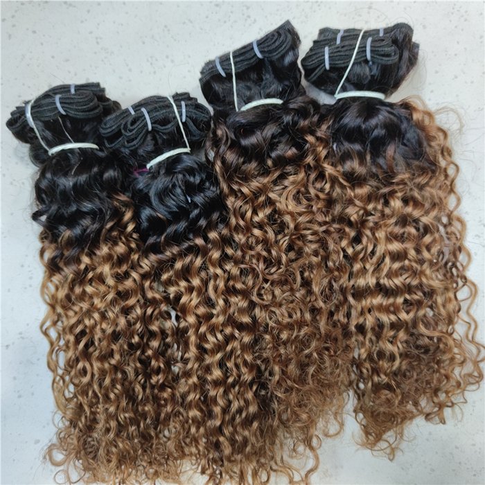  cheap afro curly brazilian hair 20 bundles African women popular ombre color remy human hair weave extension