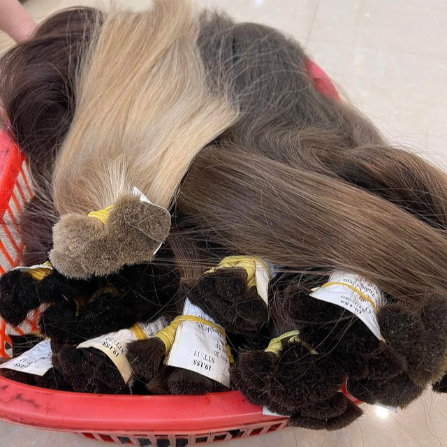 Best Quality Super Double Drawn Bone Straight Weft Natural Black Raw Vietnamese Human Hair Extensions