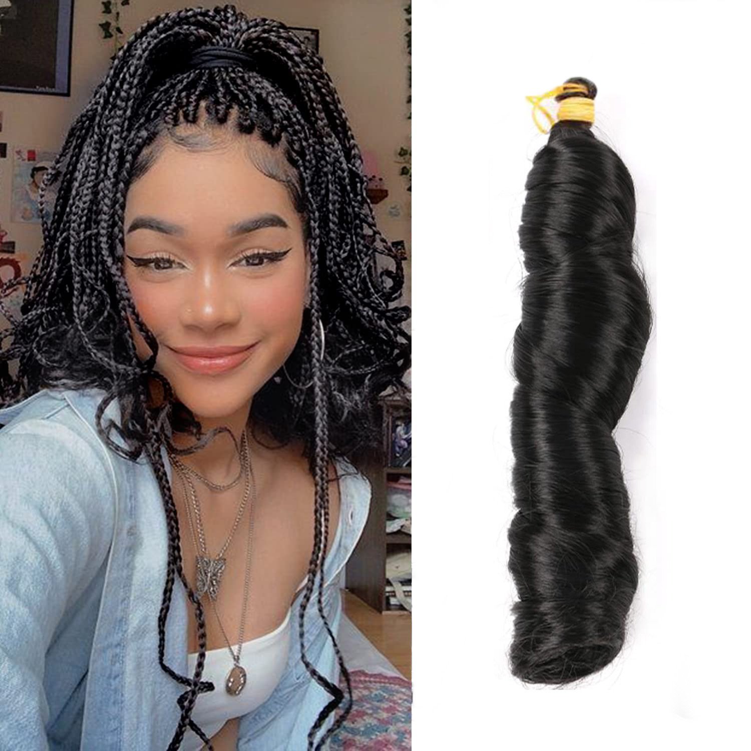 Wholesale French Curl Loose Wavy Hair Braids Ombre Soft Pony Style 22inch 150g Spanish French Curls Braids Hair Extensions