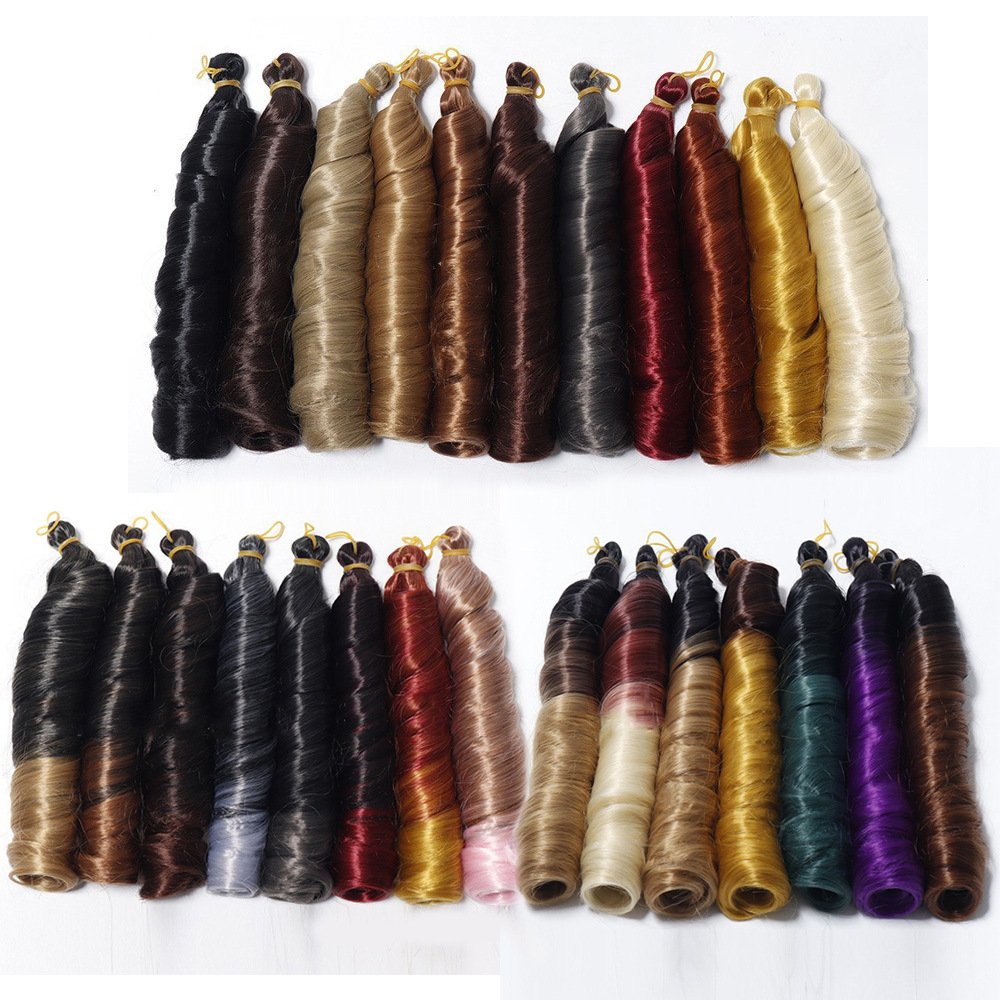 Wholesale French Curl Loose Wavy Hair Braids Ombre Soft Pony Style 22inch 150g Spanish French Curls Braids Hair Extensions