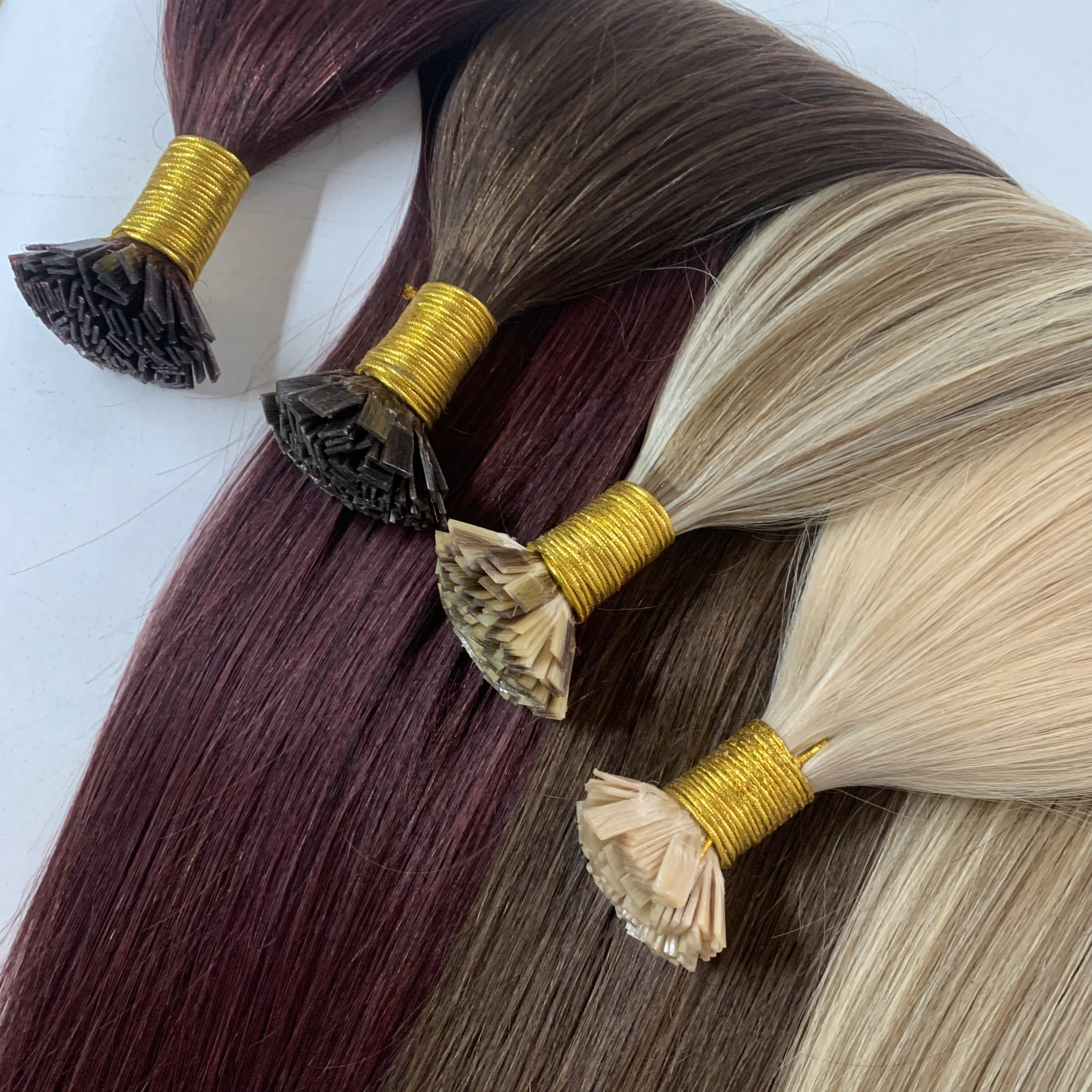 Wholesale Cuticle Aligned Pre Bonded Flat Tip Human Hair Extensions High Quality Double Drawn Keratin K Tip Remy Virgin Hair
