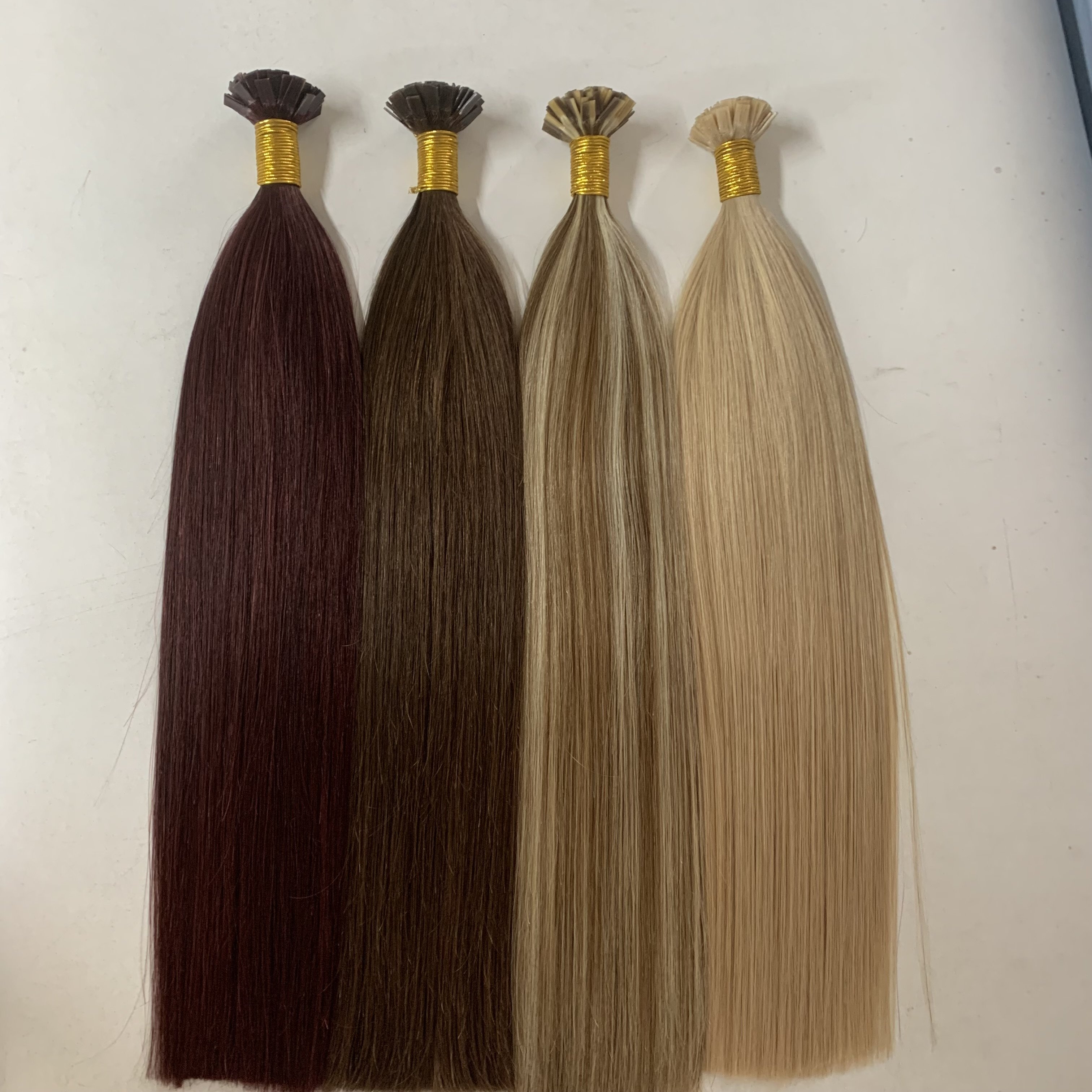 Wholesale Cuticle Aligned Pre Bonded Flat Tip Human Hair Extensions High Quality Double Drawn Keratin K Tip Remy Virgin Hair