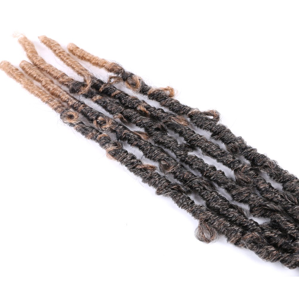 wholesale Butterfly Locs Crochet Hair 14 Inch Light Weight Butterfly Faux Locs Crochet Hair Black Distressed Butterfly Locs