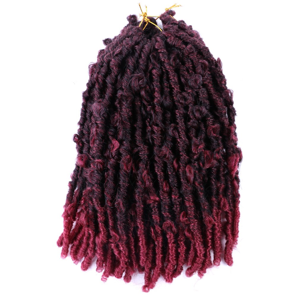 wholesale Butterfly Locs Crochet Hair 14 Inch Light Weight Butterfly Faux Locs Crochet Hair Black Distressed Butterfly Locs