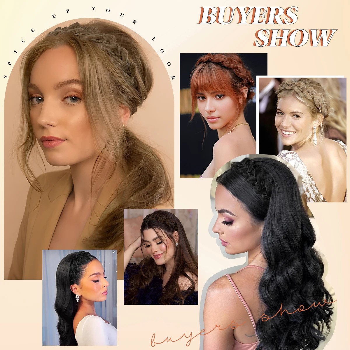Wig Braided Wide Brimmed Head Band Stylish Non Slip Hair Hoop DIY Hair Styling Accessories For Women And Daily Use